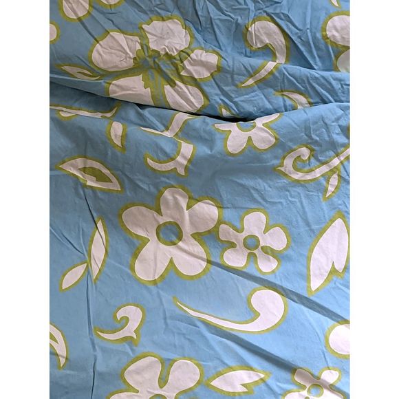 Pottery Barn Kids reversible queen duvet cover colorful stripes floral cotton - Picture 7 of 8